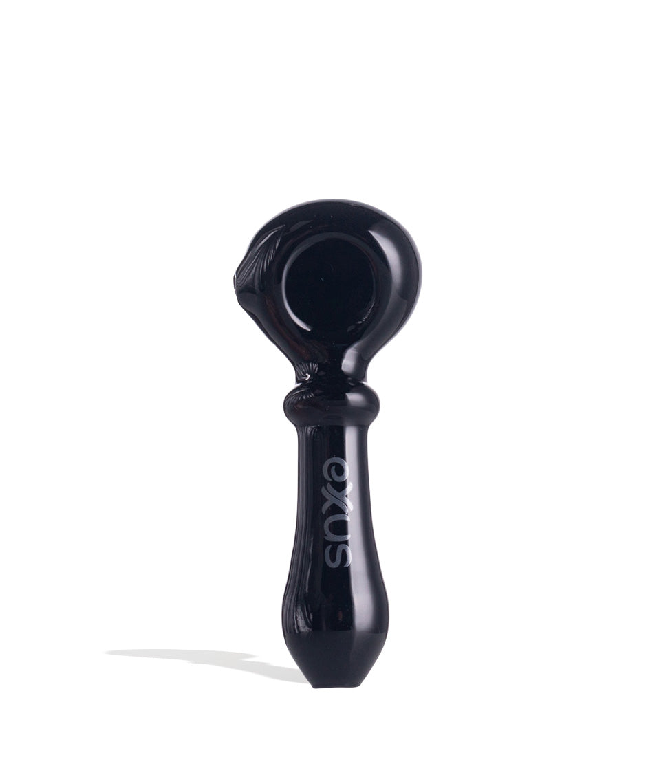 Black Exxus Wand Hand Pipe Front View on White Background